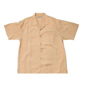Tommy Bahama Hawaiian Silk Orange Peach Short Sleeve Shirt Size L